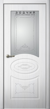 Дверь межкомнатная ЗОДЧИЙ ЛИДИЯ 2 ПВХ ПО Бьянка белая стекло светлое матированное