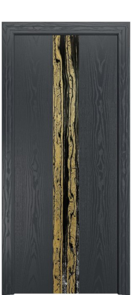 Дверь межкомнатная Порта Алекс КАНТРИ 2 Графит вставка эспрессо шпон