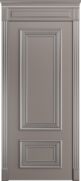 Дверь межкомнатная Порта Алекс КЛАССИКА 11 Темно-серая патина серебро эмаль
