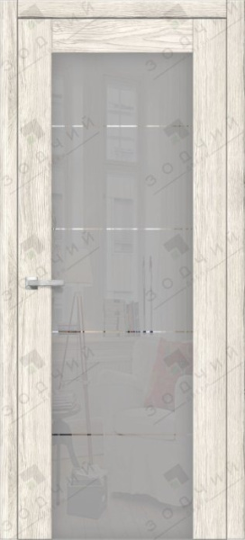 Дверь межкомнатная ЗОДЧИЙ ИТАЛЬЯНО 5 ПВХ ПО Каштан дымчатый