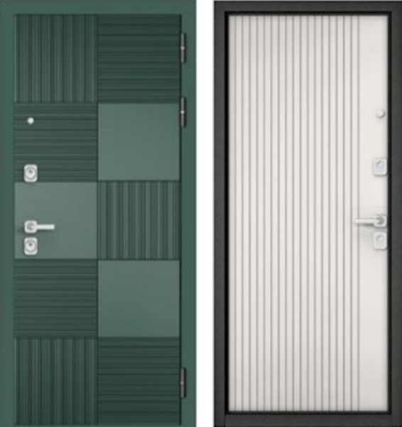 Входная дверь МАСТИНО CITY PRIME 173 Авокадо / AV-161 Белый матовый Белый софт