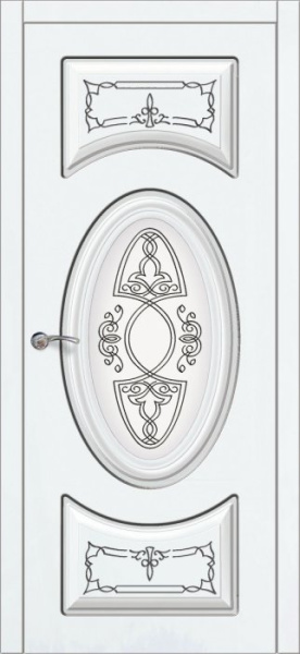 Дверь межкомнатная ЗОДЧИЙ ГАРМОНИЯ ПАТИНА ПГ Шагрень белая