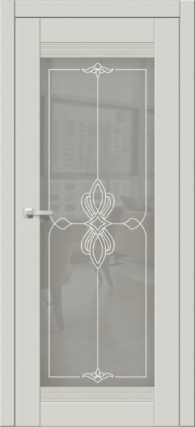 Дверь межкомнатная ЗОДЧИЙ СИРЕНА 1 ПО Айриш софт стекло мателюкс светлое с УФ-печатью белой