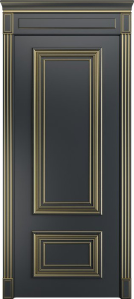 Дверь межкомнатная Порта Алекс КЛАССИКА 11 Графит патина золото эмаль