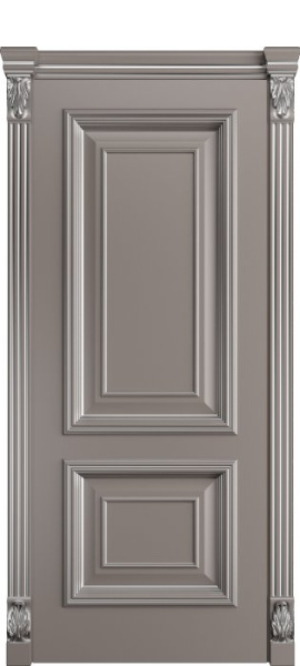 Дверь межкомнатная Порта Алекс КЛАССИКА 10 Темно-серая патина серебро эмаль