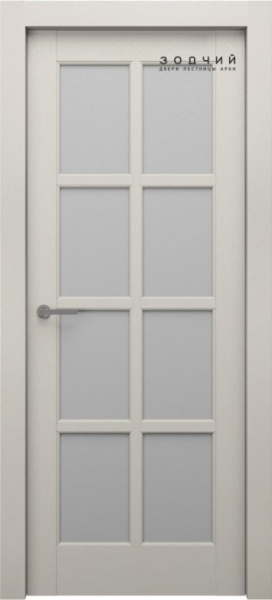 Дверь межкомнатная ЗОДЧИЙ ЭЛЕГАНТЕ 4 ПО Шагрень айриш стекло мателюкс светлое