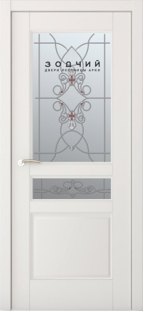 Дверь межкомнатная ЗОДЧИЙ АФРОДИТА 2 ПО Шагрень молочная стекло светлое матированное