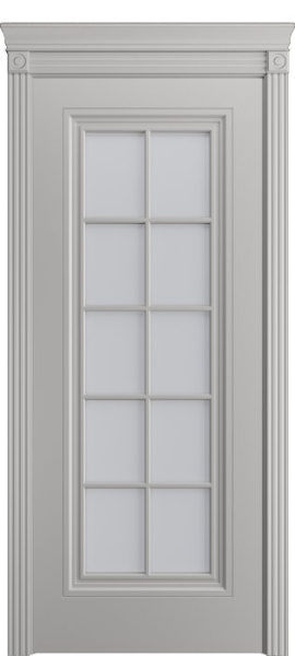 Дверь межкомнатная Порта Алекс Премиум 4 Грей эмаль, стекло сатин светлый