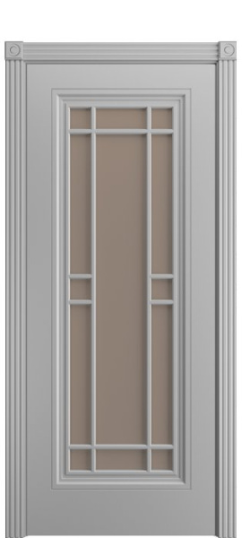 Дверь межкомнатная Порта Алекс Премиум 5 Светло-серая эмаль, стекло сатин бронза