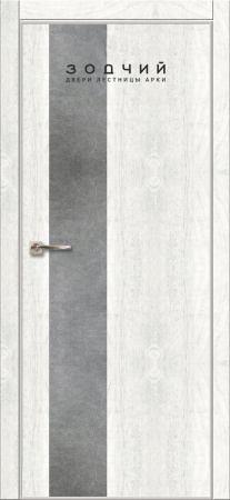 Дверь межкомнатная ЗОДЧИЙ МЕГАПОЛИС В21 ПГ Дуб белый винтажный вставка серый бетон