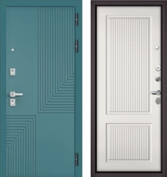 Входная дверь МАСТИНО CITY PRIME 195 Верде / 198 Белый софт