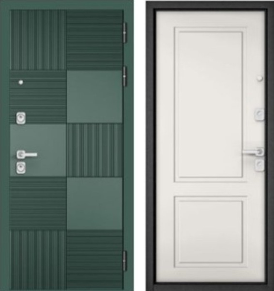 Входная дверь МАСТИНО CITY PRIME 173 Авокадо / AV-D-1 Белый матовый