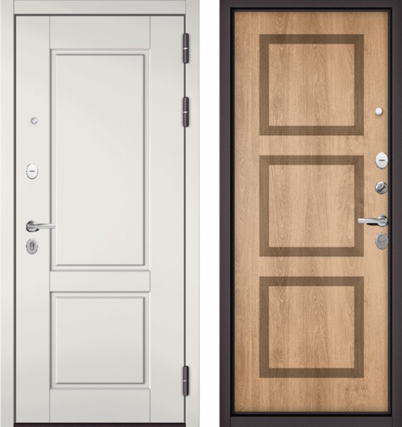 Входная дверь МАСТИНО TRUST MASS 1 Белый матовый /192 Дуб шале натуральный