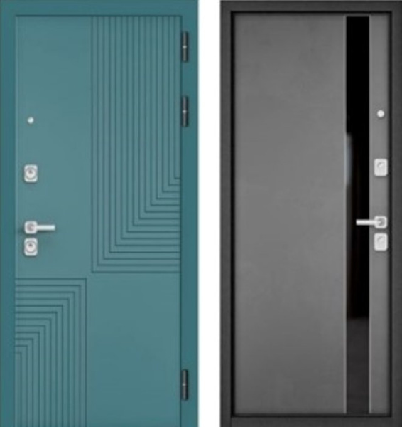 Входная дверь МАСТИНО CITY PRIME 195 Верде / Si-3 Оскуро Велютто + Lakobel Black