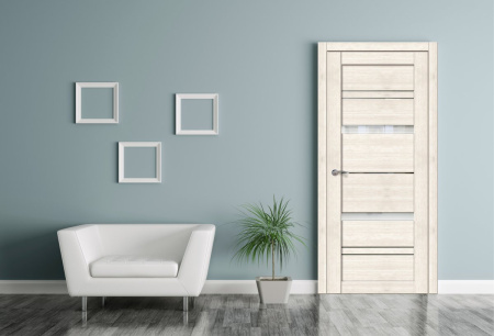 Дверь межкомнатная ЗОДЧИЙ Д-010 ПО Тополь белый стекло Рефлекторное