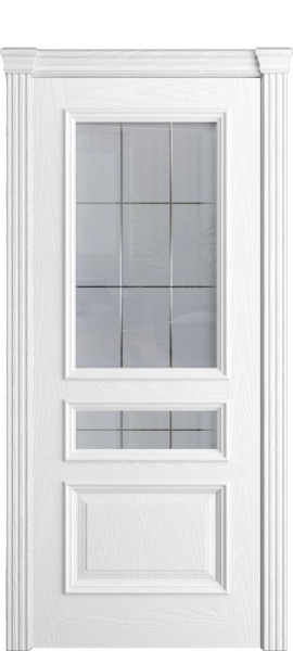 Дверь межкомнатная Порта Алекс КЛАССИКА 5 Белоснежный шпон, стекло премиум