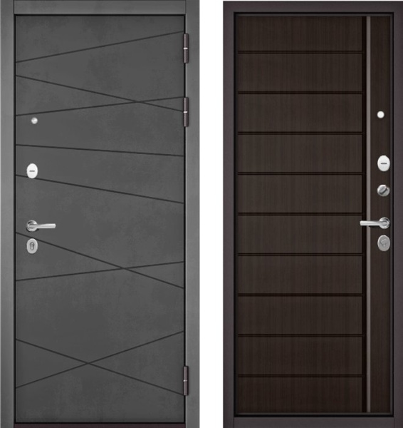 Входная дверь МАСТИНО TRUST MASS 130 Бетон темный / 136 Шоколад ларче