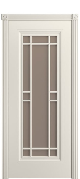 Дверь межкомнатная Порта Алекс Премиум 5 Бежевая эмаль, стекло сатин бронза