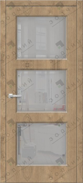 Дверь межкомнатная ЗОДЧИЙ ИТАЛЬЯНО 3 ПВХ ПО Каштан янтарный