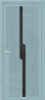 Дверь межкомнатная ЗОДЧИЙ УНИКА 1 ПО Софт голубой оргстекло черное