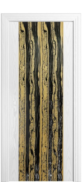 Дверь межкомнатная Порта Алекс КАНТРИ 1 Белоснежный шпон вставка эспрессо