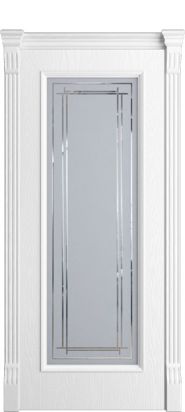 Дверь межкомнатная Порта Алекс КЛАССИКА 9 Белоснежный шпон, стекло вектор