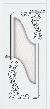 Дверь межкомнатная ЗОДЧИЙ ВЕНЕЦИЯ ПАТИНА ПГ Шагрень белая