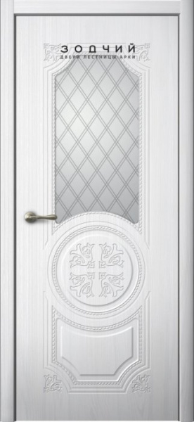 Дверь межкомнатная ЗОДЧИЙ ПАТРИСИЯ 2 ПО Сандал белый стекло мателюкс светлый