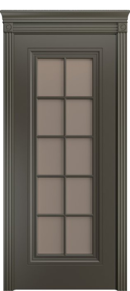 Дверь межкомнатная Порта Алекс Премиум 4 Гриджио эмаль, стекло бронза