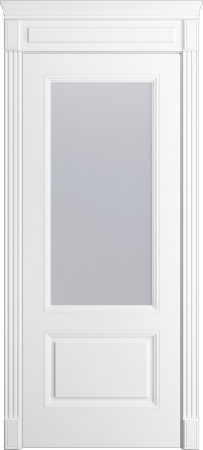 Дверь межкомнатная Порта Алекс Нео 2 Белоснежная эмаль, стекло сатин светлый