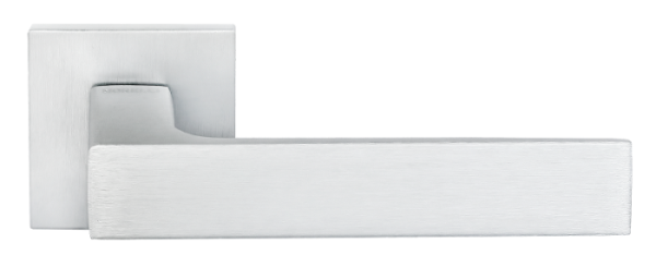 Ручка дверная MIRA MH-54-S6 SSC раздельная на квадратной розетке, цвет суперматовый хром, ЦАМ Light