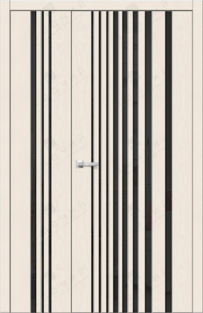 Дверь межкомнатная ЗОДЧИЙ СТРАЙП ПО Айриш софт стекло триплекс черный