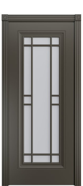 Дверь межкомнатная Порта Алекс Премиум 5 Гриджио эмаль, стекло сатин светлый