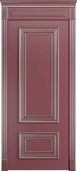 Дверь межкомнатная Порта Алекс КЛАССИКА 11 Марсала патина серебро эмаль