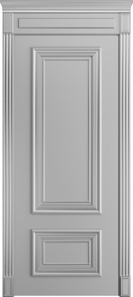 Дверь межкомнатная Порта Алекс КЛАССИКА 11 Светло-серая патина серебро эмаль