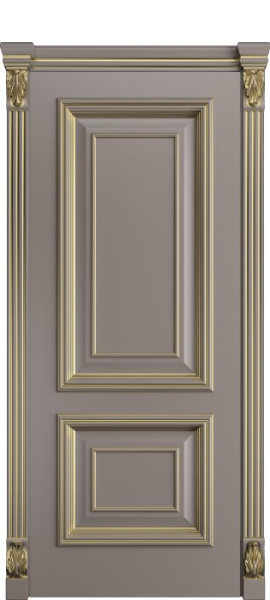 Дверь межкомнатная Порта Алекс КЛАССИКА 10  Темно-серая патина золото эмаль
