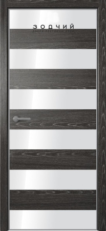 Дверь межкомнатная ЗОДЧИЙ МЕГАПОЛИС Г6 ПО Дуб шале вставки Лакобель белая
