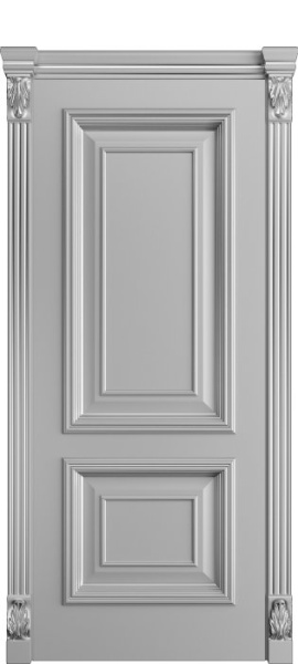 Дверь межкомнатная Порта Алекс КЛАССИКА 10 Светло-серая патина серебро эмаль