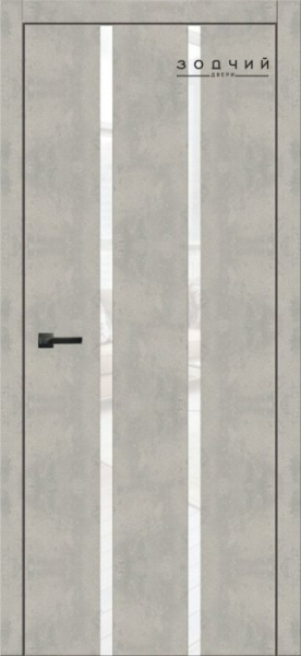 Дверь межкомнатная ЗОДЧИЙ СИТИ В4 ПО Бетон серый стекло Лакобель белая
