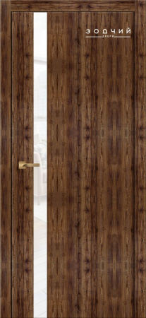 Дверь межкомнатная ЗОДЧИЙ СИТИ В1 ПО Дуб бомонт лофт стекло Лакобель белая