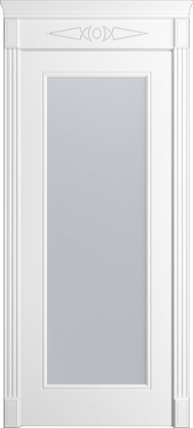 Дверь межкомнатная Порта Алекс Нео 10 Белоснежная эмаль, стекло сатин светлый