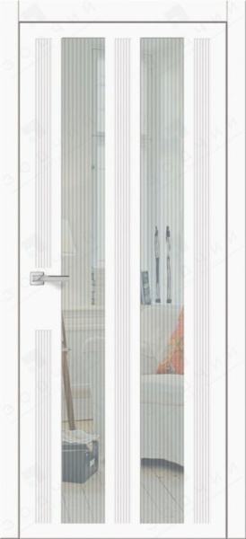 Дверь межкомнатная ЗОДЧИЙ МИРА 3 ПО Шагрень молочная