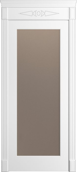 Дверь межкомнатная Порта Алекс Нео 7 Белоснежная эмаль, стекло сатин бронза