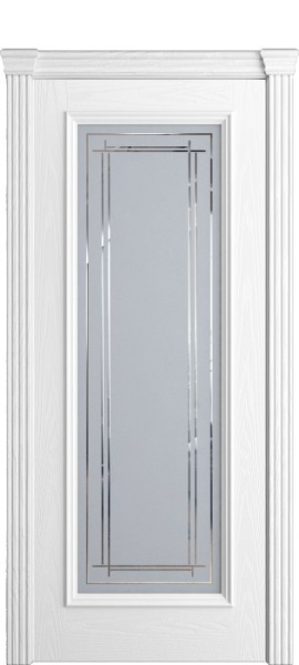 Дверь межкомнатная Порта Алекс КЛАССИКА 3 Белоснежный шпон, стекло вектор