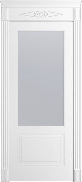 Дверь межкомнатная Порта Алекс Нео 8 Белоснежная эмаль, стекло сатин светлый