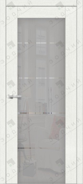 Дверь межкомнатная ЗОДЧИЙ ИТАЛЬЯНО 5 ПВХ ПО Секвойя милк