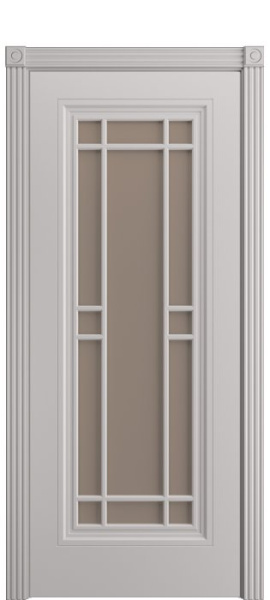 Дверь межкомнатная Порта Алекс Премиум 5 Агат эмаль, стекло сатин бронза