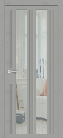 Дверь межкомнатная ЗОДЧИЙ МИРА 3 ПО Софт серый