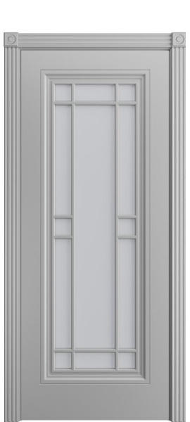Дверь межкомнатная Порта Алекс Премиум 5 Светло-серая эмаль, стекло сатин светлый