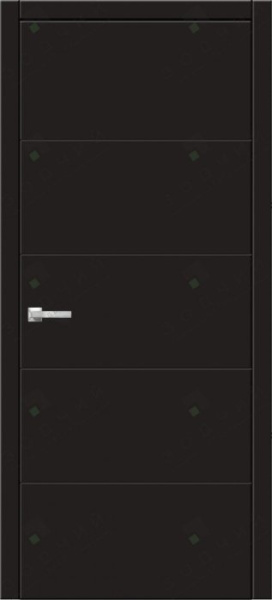 Дверь межкомнатная ЗОДЧИЙ ИТАЛЬЯНО 5 ПВХ ПГ Шагрень черная